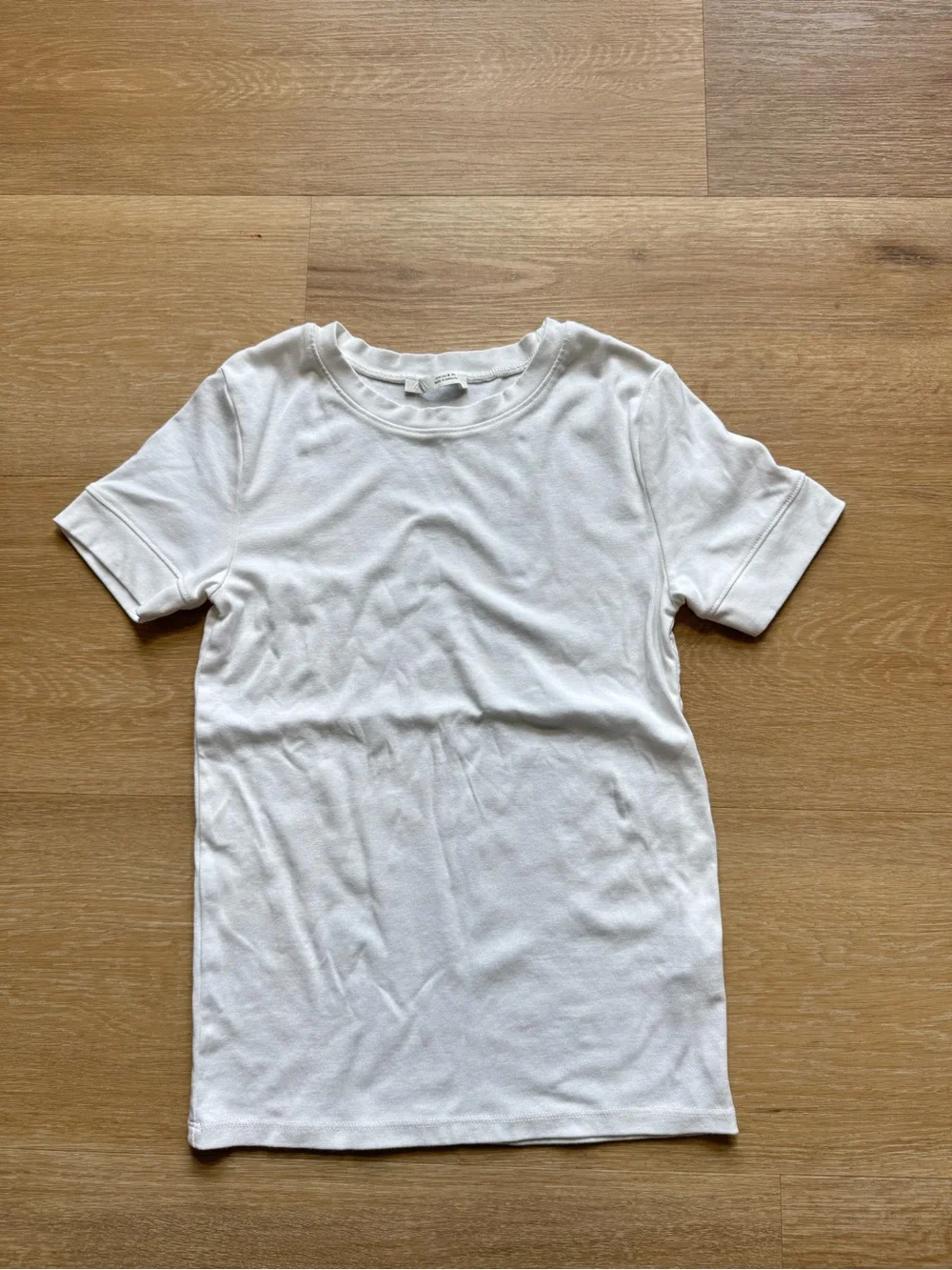 Zara White Short Sleeve Crewneck Tee - Picture 1 of 7